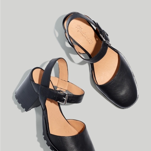 Madewell Ankle Strap Lugsole Heels Black Size 7 NIB Claudie - Picture 5 of 8